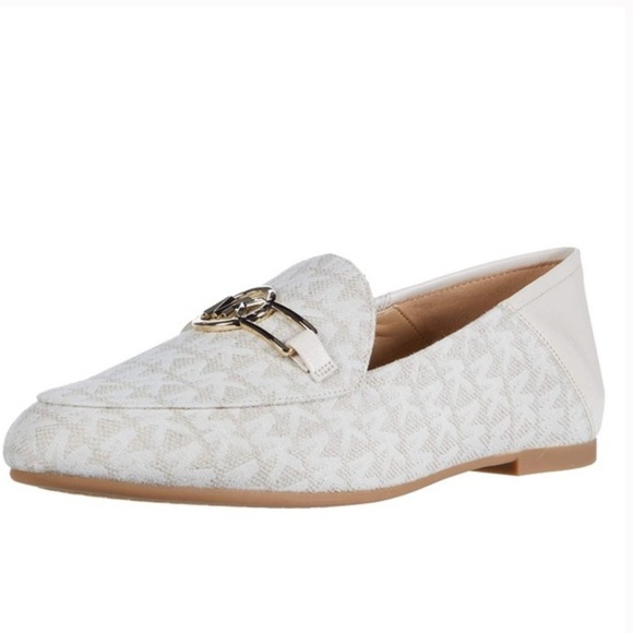 Michael Kors Tan Leather Tracee Monogrammed Loafers Size 10 NWOT - Picture 2 of 9